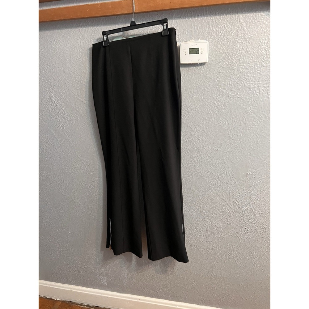 Cache Women  Black Boot Cut Dress Pants Size 12 Zipper Legs
